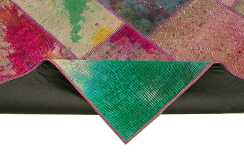 Kirk Yama Grey Patchwork Cotton Wool Handmade Area Rug 6'6'' x 9'10''