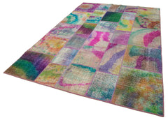 Kirk Yama Grey Patchwork Cotton Wool Handmade Area Rug 6'6'' x 9'11''
