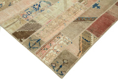 Kirk Yama Beige Patchwork Cotton Wool Handmade Area Rug 6'7'' x 9'10''