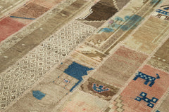 Kirk Yama Beige Patchwork Cotton Wool Handmade Area Rug 6'7'' x 9'10''
