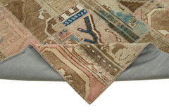 Kirk Yama Beige Patchwork Cotton Wool Handmade Area Rug 6'7'' x 9'10''