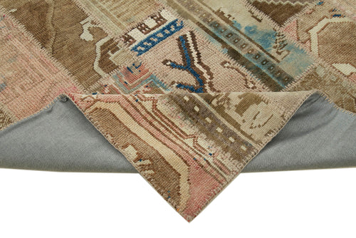 Kirk Yama Beige Patchwork Cotton Wool Handmade Area Rug 6'7'' x 9'10''