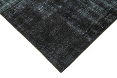 Handmade Area Rug - Black Patchwork Cotton Wool Vintage Turkish Carpet 6'4"x9'10"