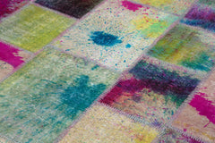 Kirk Yama Grey Patchwork Cotton Wool Handmade Area Rug 6'9'' x 9'11''