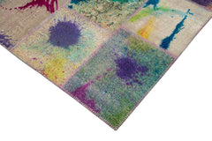 Kirk Yama Grey Patchwork Cotton Wool Handmade Area Rug 6'7'' x 9'10''