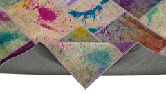 Kirk Yama Grey Patchwork Cotton Wool Handmade Area Rug 6'7'' x 9'10''