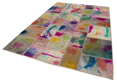 Kirk Yama Grey Patchwork Cotton Wool Handmade Area Rug 6'8'' x 10'0''