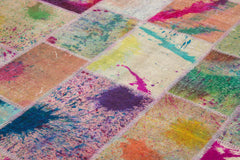 Kirk Yama Grey Patchwork Cotton Wool Handmade Area Rug 6'8'' x 10'0''