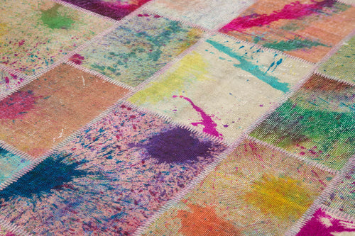 Kirk Yama Grey Patchwork Cotton Wool Handmade Area Rug 6'8'' x 10'0''