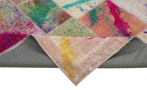 Kirk Yama Grey Patchwork Cotton Wool Handmade Area Rug 6'8'' x 10'0''