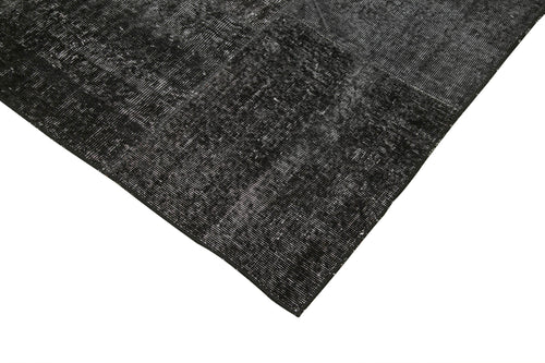 Kirk Yama Black Patchwork Cotton Wool Handmade Area Rug 6'4'' x 9'10''