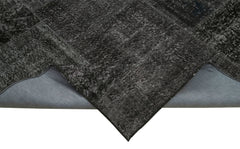 Kirk Yama Black Patchwork Cotton Wool Handmade Area Rug 6'4'' x 9'10''