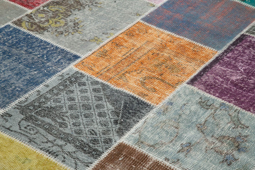 Kirk Yama Grey Patchwork Cotton Wool Handmade Area Rug 6'9'' x 9'9''