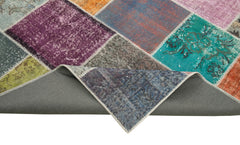 Kirk Yama Grey Patchwork Cotton Wool Handmade Area Rug 6'9'' x 9'9''