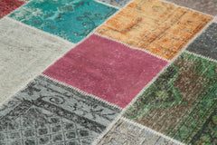 Kirk Yama Grey Patchwork Cotton Wool Handmade Area Rug 6'9'' x 9'11''