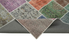 Kirk Yama Grey Patchwork Cotton Wool Handmade Area Rug 6'8'' x 9'11''