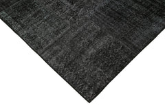 Kirk Yama Black Patchwork Cotton Wool Handmade Area Rug 6'4'' x 9'10''