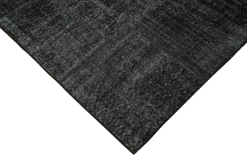 Kirk Yama Black Patchwork Cotton Wool Handmade Area Rug 6'4'' x 9'10''