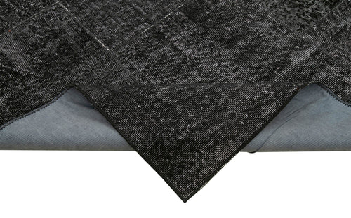 Kirk Yama Black Patchwork Cotton Wool Handmade Area Rug 6'4'' x 9'10''