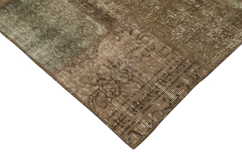 Handmade Area Rug - Kirk Yama Brown Patchwork Cotton Wool Rug 6'5''x10'0''