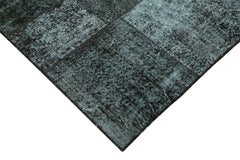 Kirk Yama Black Patchwork Cotton Wool Handmade Area Rug 6'7'' x 9'10''