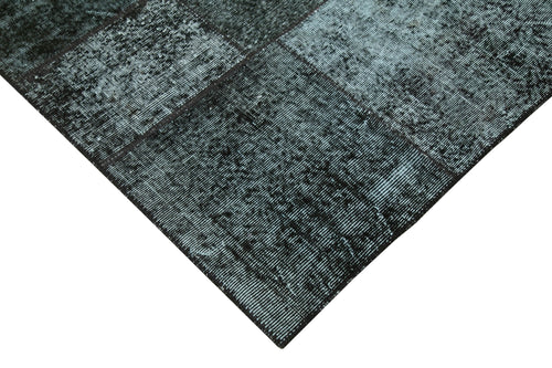 Kirk Yama Black Patchwork Cotton Wool Handmade Area Rug 6'7'' x 9'10''