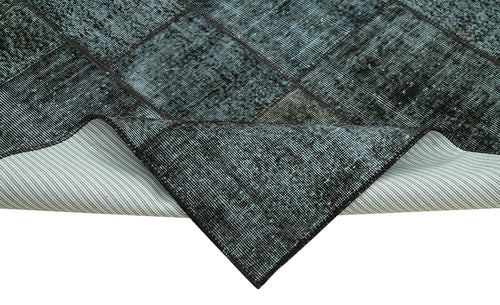 Kirk Yama Black Patchwork Cotton Wool Handmade Area Rug 6'7'' x 9'10''