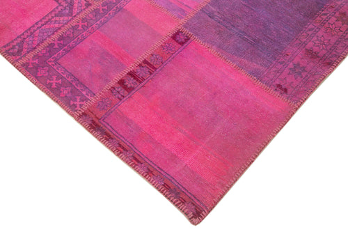 Handmade Area Rug – Kirk Yama Pink Patchwork Cotton Wool 6x10 Rug