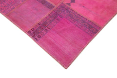 Kirk Yama Pink Patchwork Cotton Wool Handmade Area Rug 6'9'' x 10'0''