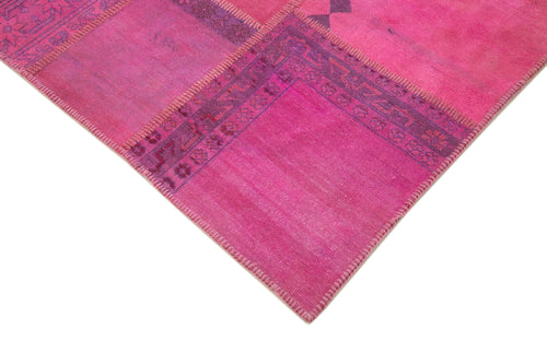 Kirk Yama Pink Patchwork Cotton Wool Handmade Area Rug 6'9'' x 10'0''