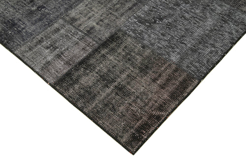 Kirk Yama Black Patchwork Cotton Wool Handmade Area Rug 6'6'' x 9'9''