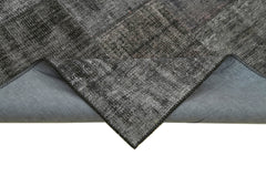 Kirk Yama Black Patchwork Cotton Wool Handmade Area Rug 6'6'' x 9'9''