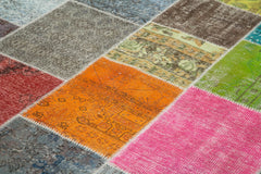 Kirk Yama Grey Patchwork Cotton Wool Handmade Area Rug 6'9'' x 9'10''