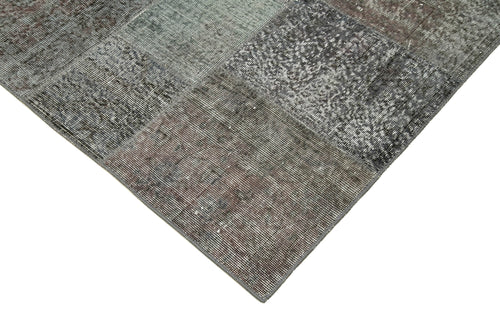 Kirk Yama Grey Patchwork Cotton Wool Handmade Area Rug 6'6'' x 9'11''