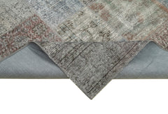 Kirk Yama Grey Patchwork Cotton Wool Handmade Area Rug 6'6'' x 9'11''
