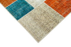 Kirk Yama Grey Patchwork Cotton Wool Handmade Area Rug 6'4'' x 9'10''