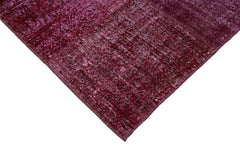 Handmade Area Rug – Kirk Yama Red Patchwork Cotton Wool Vintage Carpet 6'4''x9'10''