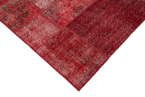 Handmade Area Rug - Kirk Yama Red Patchwork Cotton Wool Carpet 6'7''x9'10''