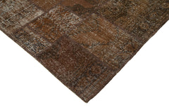 Kirk Yama Brown Patchwork Cotton Wool Handmade Area Rug 6'8'' x 9'11''