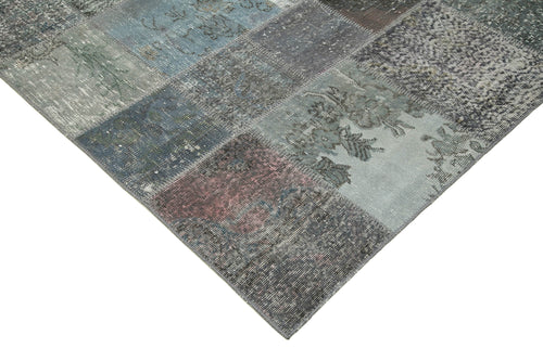 Kirk Yama Grey Patchwork Cotton Wool Handmade Area Rug 6'6'' x 9'10''
