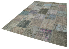 Handmade Area Rug – Kirk Yama Grey Patchwork Cotton Wool Carpet 6'9''x9'10''