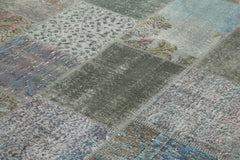 Handmade Area Rug – Kirk Yama Grey Patchwork Cotton Wool Carpet 6'9''x9'10''