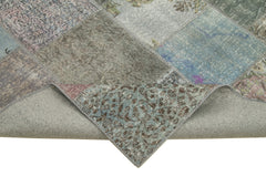 Handmade Area Rug – Kirk Yama Grey Patchwork Cotton Wool Carpet 6'9''x9'10''