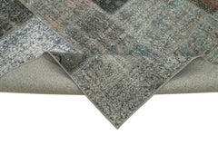 Kirk Yama Grey Patchwork Cotton Wool Handmade Area Rug 6'7'' x 9'10''