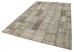 Kirk Yama Brown Patchwork Cotton Wool Handmade Area Rug 6'8'' x 9'9''