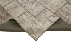 Kirk Yama Brown Patchwork Cotton Wool Handmade Area Rug 6'8'' x 9'9''