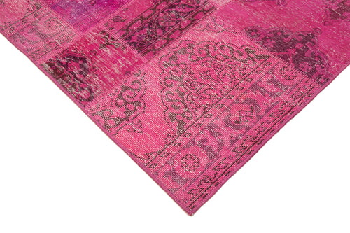 Kirk Yama Pink Patchwork Cotton Wool Handmade Area Rug 6'7'' x 9'10''