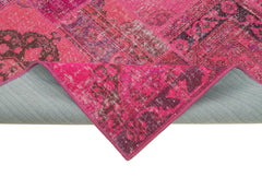 Kirk Yama Pink Patchwork Cotton Wool Handmade Area Rug 6'7'' x 9'10''