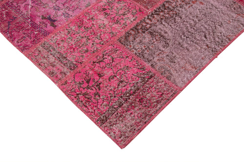 Kirk Yama Pink Patchwork Cotton Wool Handmade Area Rug 6'1'' x 9'5''