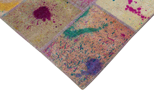 Kirk Yama Grey Patchwork Cotton Wool Handmade Area Rug 6'7'' x 9'11''